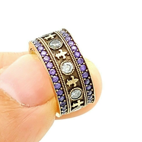 Turkish Handmade Amethyst .925 Ring Size 4 - Picture 2 of 4